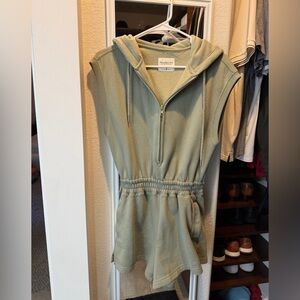 Abercrombie & Fitch Green Hooded Romper